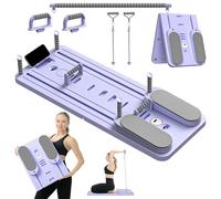 BOLEXA Foldable Pilates Reformer Board with Timer & Phone Holder - Portable Pilates Equipment for Home Gym, Strength Training & Postnatal Recovery - Full Body Fitness Set for Women(Purple)