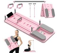 BOLEXA Foldable Pilates Reformer Board with Timer & Phone Holder - Portable Pilates Equipment for Home Gym, Strength Training & Postnatal Recovery - Full Body Fitness Set for Women(Pink)