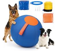 BOLEXA Giant Dog Ball Kit with Foot Pump, Durable Inflatable Herding Ball for Large Medium Small Dogs, Weatherproof Outdoor Indoor Water Toy, Anti-Burst Push & Chase Play Set(55cm(21.7in))