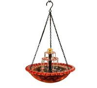 BOLEXA Hanging Solar Bird Bath Fountain For Garden, Outdoor Solar Powered Glass Bird Bath With Water Pump, Decorative Wild Bird Feeder For Patio Balcony, For Bird Lovers(Pink)