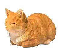 BOLEXA Peaceful Sleeping Cat Ornament - Realistic Resin Kitten Figure for Indoor & Outdoor Home Garden Decor - Weatherproof Sleeping Cat Sculpture, Perfect Cat Lovers Gift(Ginger Tabby)