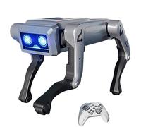 BOLEXA Smart Robot Dog Toy, AI Programmable Remote Control Dog ， Interactive STEM Electronic Pet, RC Stunt Dog, Gifts for Boys Girls(grey,Classic Model)