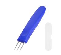 BOLEXINO 3-Prong Sausage Pricker Tool, 5.5 Inch Stainless Steel Meat Needle for Sausage Making, with Non-Slip Handle & Storage Case for Sausage Making