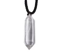 BOLFFU White Quartz Clear Crystal Pendant,Double Pointed Crystal Pendulum Meditation