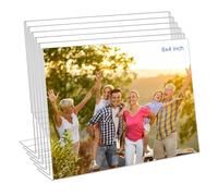Bolidery 4x6 Acrylic Picture Frames, Set Of 6 Clear Acrylic Frameless Gift for Desktop Display, Standing Picture or Display Sign Holder with Inserts for Home Office - Horizontal