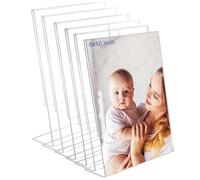 Bolidery 8x10 Acrylic Picture Frames, Set Of 6 Clear Acrylic Frameless Transparent Frame Gift for Desktop Display, Vertical Standing Picture or Display Sign Holder with Inserts for Home Office