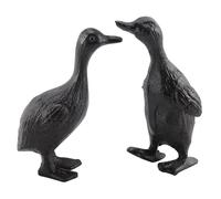 Bolifish Cast Iron Duck Statue Set of 2, Heavy Duty Small Cute Duck Statuary Ducks Decor for Garden Desktop Farmhouse Figure Home Decoration
