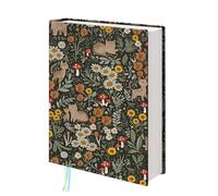 bolimoss Cat Floral Book Cover Protector, Printed Cotton Book Sleeves, Washable Book Covers with Bookmark，Reusable Adjustable Soft Book Cover for Novels Hardcover, Gift for Bible Book Lovers