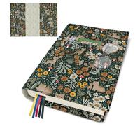 bolimoss Cute Cat Book Protector Cover with Front Pocket, Adjustable Canvas Floral Book Covers for Paperback Hardcover Bible,Reusable Washable Book Protector with Bookmark, Gifts for Women Book Lovers