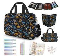 bolimoss Dinosaur Bible Cover for Boys, Bible Cover Case with Shoulder Strap Handle, Large Carrying Book Case with Zipper Pocktes, Bible Accessories with Pens Highlighters Cross Clip, Christian Gifts