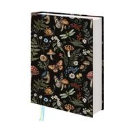 bolimoss Mushroom Butterfly Book Covers with Bookmark, Adjustable Washable Printed Book Protector for Paperbacks, Soft Reusable Cotton Book Sleeves for Hardcover Novels, Gifts for Book Reader Lovers