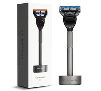 Bolin Webb Generation Razor and Stand in Graphite. Fitted with Gillette Fusion5 Blade. Luxury Razor for Men.