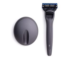 Bolin Webb Handle with Razor Stand in Matte Graphite. Fitted with Gillette Fusion5 Blade Cartridge Technology for The Closest Shave. Award Winning Razors for Men - Made in England. Style is X1