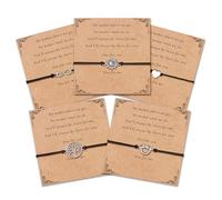 Bolinailo Best Friend Bracelets Adjustable Handmade Friendship Bracelet for Women BFF Braided Rope String Jewelry Graduation Gifts with Gift Card for Wome Heart Sunflower Love Knot, 16-26cm, ropes, no