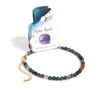 Bolinailo Natural Stone Beads Anklets for Women, Handmade Boho Clear Quartz 4mm Crystal Beads Anklet, Gold Chain Adjustable Ankle Bracelet, Beach Summer Jewelry Gemstone