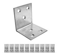 BOLIST 10 Pcs Angle Brackets for Wood 40 x 40 x 40 x 2 (mm) Corner Bracket L Shaped Brackets Metal Braces Galvanized Steel Heavy Duty for Fixing Furniture Shelves Timber Sleeper