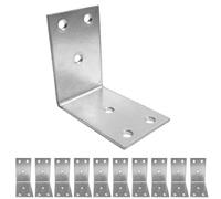 BOLIST 10 Pcs Angle Brackets for Wood 60 x 60 x 40 x 2 (mm) Corner Bracket L Shaped Brackets Metal Braces Galvanized Steel Heavy Duty for Fixing Furniture Shelves Timber Sleeper