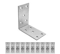 BOLIST 10 Pcs Angle Brackets for Wood 70 x 70 x 40 x 2 (mm) Corner Bracket L Shaped Brackets Metal Braces Galvanized Steel Heavy Duty for Fixing Furniture Shelves Timber Sleeper