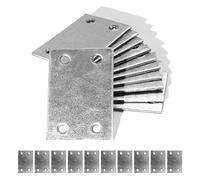 BOLIST 10 Pcs Flat Joining Plates 60 × 40 × 2 mm Galvanized Steel Mending Brackets Heavy Duty Connecting Plates Metal Repair Connectors for Wood Timber Sleeper