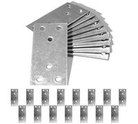 BOLIST 15 Pcs Flat Joining Plates 80 × 40 × 2 mm Galvanized Steel Mending Brackets Heavy Duty Connecting Plates Metal Repair Connectors for Wood Timber Sleeper