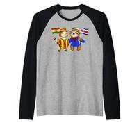 Bolivia Costa Rica Flag Bolivian Roots Costa Rican Heritage Raglan Baseball Tee
