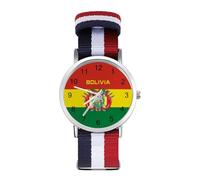 Bolivia Flag Funny Wrist Watches for Men Women Casual Braided Strap Easy Reader for Work Workout