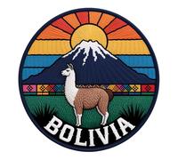 Bolivia Flag Patch Embroidered Iron-on/Sew-on Badge (3.2 Inch) Travel Americas Souvenir Island Vacation Emblem Gift Patches