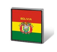 Bolivia Flag Square Badge Pin Metal Memorial Brooch Button Lapel Pins for Backpack Wedding