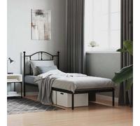 bolivia metal single bed with headboard in black
