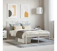 bolivia metal small double bed with headboard in white