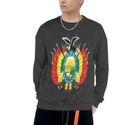 Bolivia National Emblem Patriotic Bolivia National Emblem Graphic Hooded Hoodie Men Hoodie Sweatshirt With Pockets Crew Neck For Daily Use Leisure Activities Outdoors Picnics Deep Heather