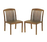 bolivia rich brown wooden garden side chairs in pair