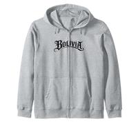Bolivia Street Text Tattoo Style Design Zip Hoodie