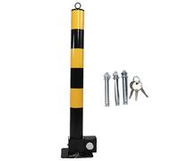 Bollard Car Parking Space Lock - Folding Barrier Post for Garage Security with Reflective Tape, 2-Pack