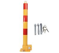 Bollard Car Parking Space Lock - Folding Barrier Post for Garage Security with Reflective Tape, 2-Pack