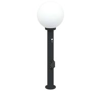Bollard Light 80 cm Black Stainless Steel Sensor & Outlet IP44 Outdoor vidaXL