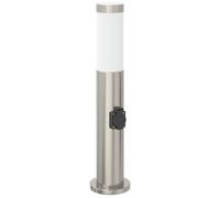 Bollard Light with Outlet 50cm Stainless Steel Outdoor Garden E27 Socket vidaXL