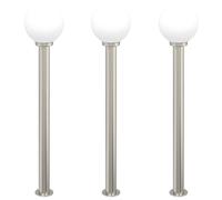 Bollard Lights 3 pcs 120 cm Stainless Steel Silver IP44 Outdoor Garden vidaXL