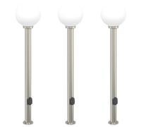 vidaXL Bollard Lights with Outlet 3 pcs 120 cm Stainless Steel IP44