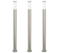 Bollard Lights 3pcs 110cm Stainless Steel IP44 Outdoor Garden Lamp E27 vidaXL