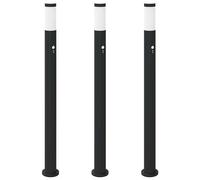 Bollard Lights 3pcs 110cm Stainless Steel IP44 With PIR Sensor Outdoor vidaXL