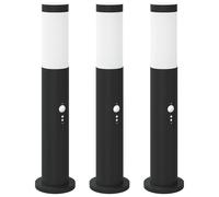 Bollard Lights 3pcs 50cm Stainless Steel IP44 With PIR Sensor Outdoor vidaXL