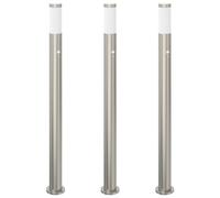 Bollard Lights 3pcs with PIR Sensor 110cm Stainless Steel Outdoor Garden vidaXL