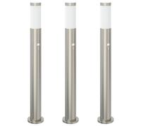 Bollard Lights 3pcs with PIR Sensor 80cm Stainless Steel Outdoor Garden vidaXL