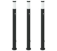 Bollard Lights with Sensor&Outlet 3pcs 110 cm Stainless Steel IP44 vidaXL