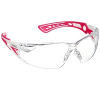 Bollé Bolle Safety 40254, Rush+ Small Safety Glasses PLATINUM®, Pink & White Frame, Clear Lenses