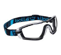Bolle Cobra Hybrid Foam and Strap Safety Glasses Panoramic Clear Lens Wraparound