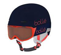 bollé - COMBO | Ski Helmet and Goggles | B-FUN JR ROCKET, Blue & Red Matte, Vermillon Cat 2, Extra Small, Snow Helmets, Unisex, Children