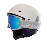 Bollé - COMBO | Ski Helmet and Goggles | MUTE White Matte M 55-59cm with MADDOX Lightest Grey Matte Azure Cat 2