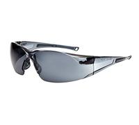 Bollé Safety Glasses RUSHPSF Rush - PC Lens, Tipgrip, Anti-Scratch & Anti-Fog - One Size Smoked
